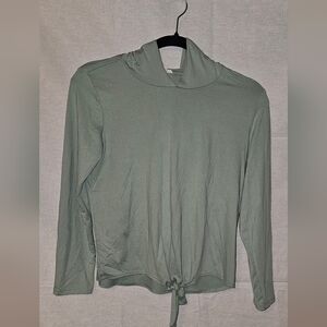 Kids Sage Green Tie-Front Hoodie